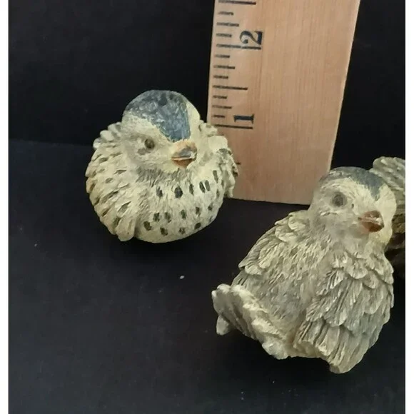 3 Mini Birds Figurine Cute Window Shelf Decoration Resin - Picture 11 of 12